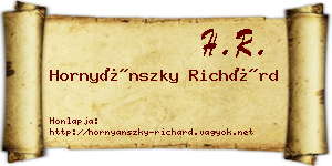 Hornyánszky Richárd névjegykártya