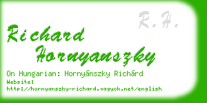 richard hornyanszky business card