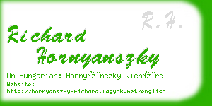 richard hornyanszky business card